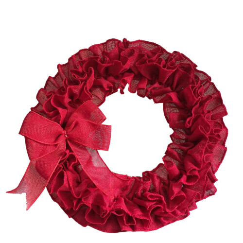 Guirlanda de juta vermelha com laço, 38 cm (15 polegadas)
