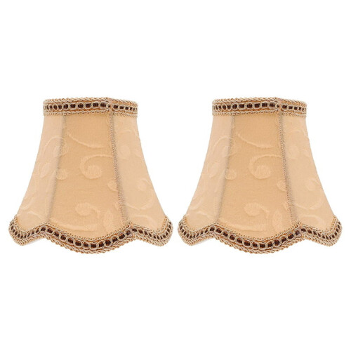 Conjunto de 2 Abajures de Tecido Cor Damasco para Abajures de Mesa