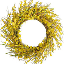 Τεχνητό στεφάνι Forsythia 18 ιντσών κίτρινο