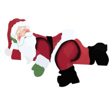 Décoration de clôture de Noël Père Noël pour pelouse extérieure (1 pièce)