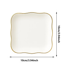 Tráidire Fáinne Ceirmeach Pearsantaithe le hImeall Óir 10cm