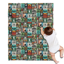 Couverture en flanelle multicolore Bigfoot 102 x 76 cm