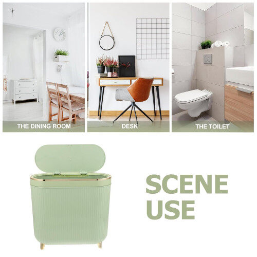 Waste Bin Kitchen Narrow Plastic Trash Can with Odor Blocking Lid Sleek Luxurious Design 2
