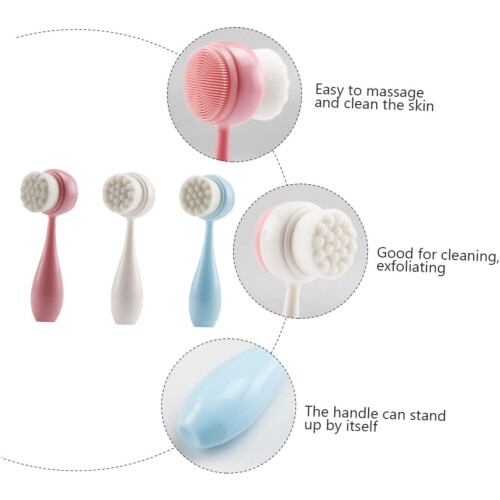 3-teiliges Silikon-Gesichtsreinigungsbürsten-Set mit Rillendesign 1