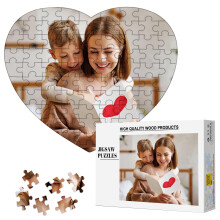Puzzle photo en bois personnalisé – 52 pièces