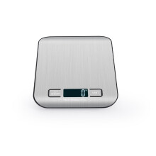 Wiederaufladbare digitale Küchenwaage mit Batterien – Silbernes Edelstahl  5 kg/1 g