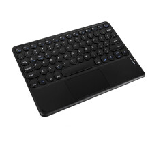 Bluetooth-Tastatur mit runden Tasten und Touchpad – Kompatibel mit iPad, Tablets und Smartphones Black