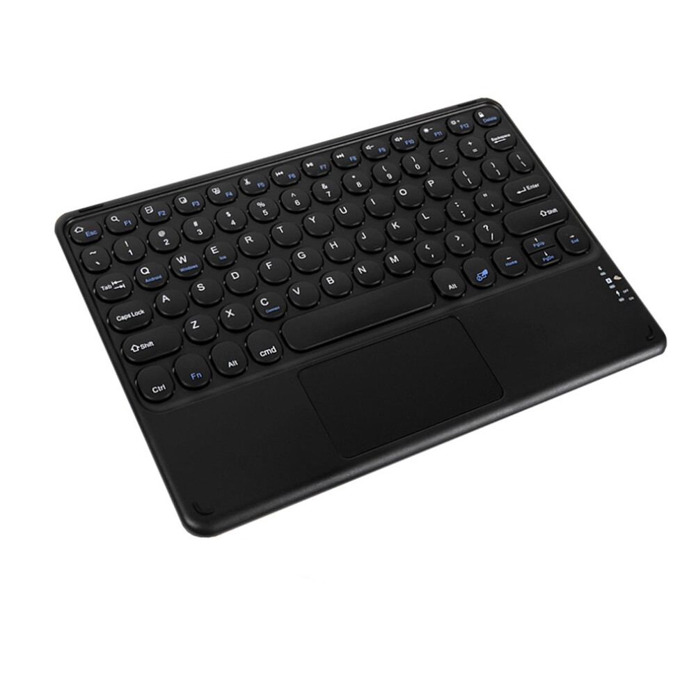 Bluetooth Keyboard With Round Keycaps And Touchpad - Compatible With Ipad, Tablets, And Smartphones Black 7314281075422
