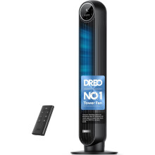 DREO 20dB Silent Tower Fan, 28 ft/s Velocity Electric Cooling Fan with Remote, Oscillating 8 Speeds 4 Modes
