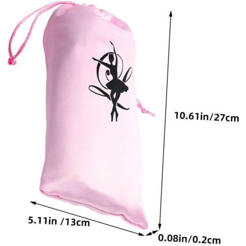 4pcs Satin Drawstring Ballet Shoe Pouch Large Capacity Foldable Protective Storage Bag Elegant Pink 1