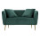 Divano 2 posti in metallo e tessuto dorato e verde cm 127x74x73 2