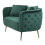 Divano 2 posti in metallo e tessuto dorato e verde cm 127x74x73 3