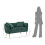 Divano 2 posti in metallo e tessuto dorato e verde cm 127x74x73 10