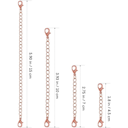 Set di 12 catenine di prolunga per collane, in lega, per gioielli, ideali per collane e bracciali. 1