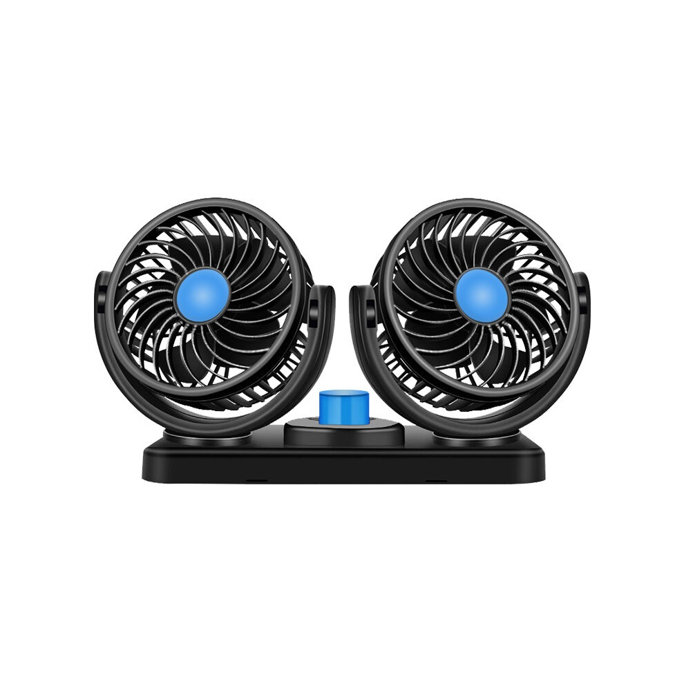 12V Car Fan Dual Head 360 Rotatable Cigarette Lighter Cooling Fan 8587434288959