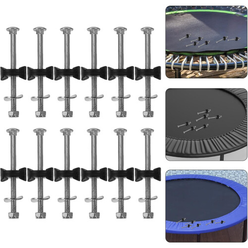 12pcs Metal Trampoline Replacement Screws Set Frame and Pole Fixation, Sturdy Trampoline Accessories 2