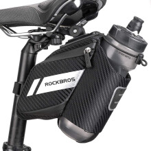 ROCKBROS Bike Saddle Bag with Water Bottle Pocket Waterproof Storage Pack Bicycle Seat