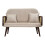 Divano in tessuto beige con braccioli in legno cm 131x80x93 2