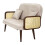 Divano in tessuto beige con braccioli in legno cm 131x80x93 3