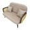 Divano in tessuto beige con braccioli in legno cm 131x80x93 4