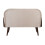 Divano in tessuto beige con braccioli in legno cm 131x80x93 6