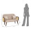 Divano in tessuto beige con braccioli in legno cm 131x80x93 9