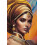 Dipinto su tela multicolore donna con cornice cm 72x4,5x102 2