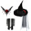(Set Five) Halloween Gothic Witch Hat Tulle Lace Stage Performance Rose Necklace 2
