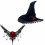 (Set Five) Halloween Gothic Witch Hat Tulle Lace Stage Performance Rose Necklace 3