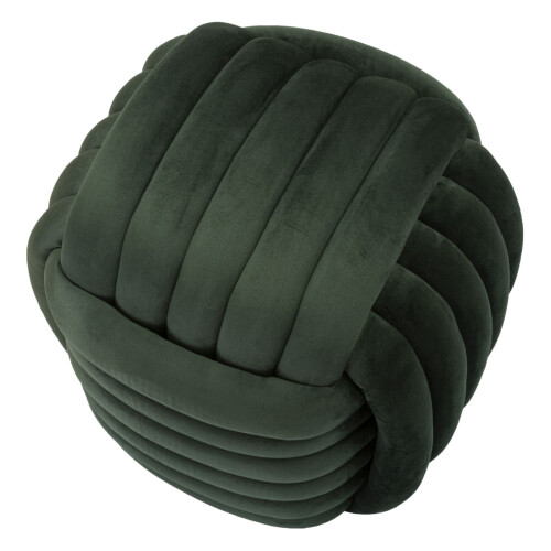 Pouf intrecciato in velluto verde cm 45x45x45 2