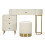 Toeletta in similpelle con pouf cm 120x40x75 2