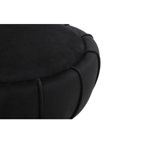 Sgabello imbottito in tessuto nero Ø cm 40x44 1
