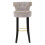 Sgabello bar in legno e tessuto grigio cm 46x48x96 2
