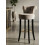 Sgabello bar in legno e tessuto grigio cm 46x48x96 9