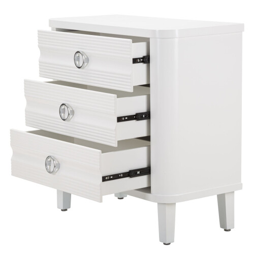Comò con 3 cassetti in legno bianco cm 81x40x84 2