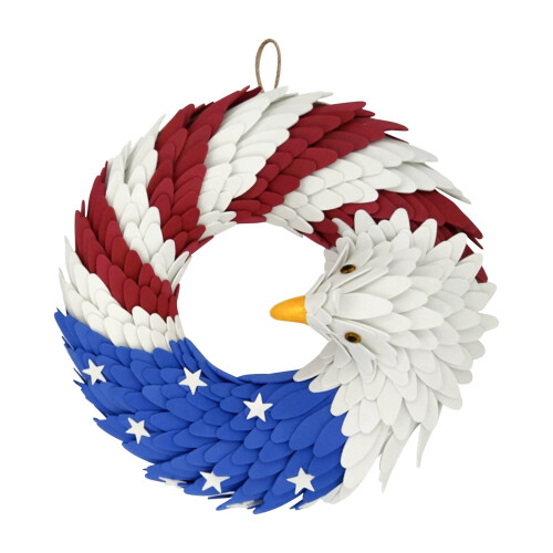 Brave Wings Eagle Wreath – Patriotic Front Door Decor 1