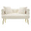 Divano 2 posti in metallo e tessuto bianco con cuscini cm 133x68x69 2