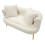Divano 2 posti in metallo e tessuto bianco con cuscini cm 133x68x69 4