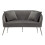 Divanetto 2 posti in metallo e velluto con cuscini cm 137x69x79 2