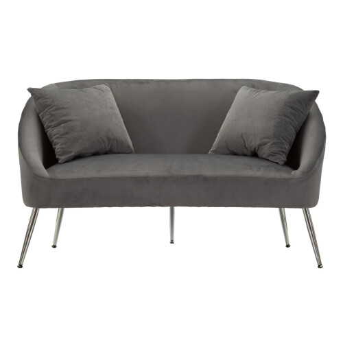 Divanetto 2 posti in metallo e velluto con cuscini cm 137x69x79 1