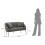 Divanetto 2 posti in metallo e velluto con cuscini cm 137x69x79 9