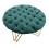 Pouf in metallo e tessuto dorato e verde Ø cm 90x49 3