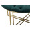 Pouf in metallo e tessuto dorato e verde Ø cm 90x49 5