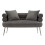 Divanetto 2 posti in metallo e velluto con cuscini cm 133x68x69 2