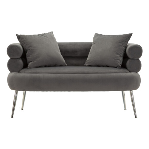 Divanetto 2 posti in metallo e velluto con cuscini cm 133x68x69 1