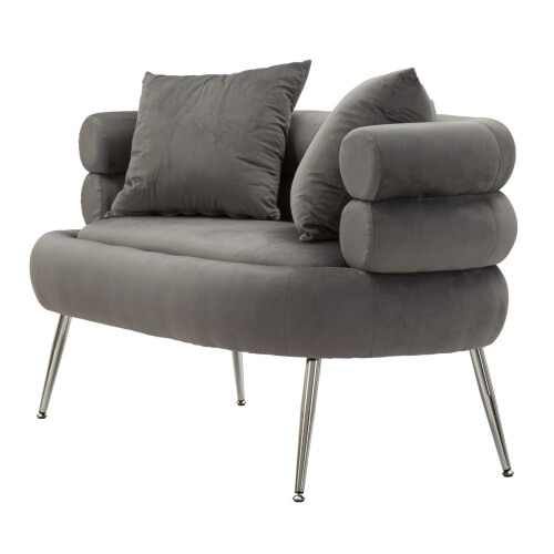 Divanetto 2 posti in metallo e velluto con cuscini cm 133x68x69 2