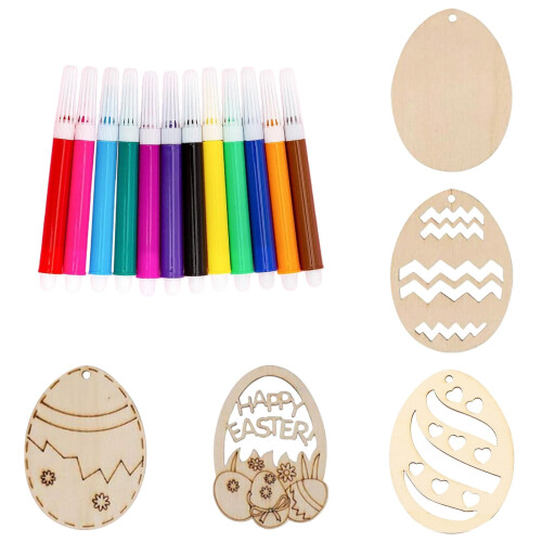 Décorations de Pâques en bois à peindre – Découpes vierges de 8 cm 1