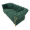 Divano in metallo e velluto verde con cuscini cm 162x83x77 8