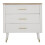 Comò in legno bianco e marrone con 3 cassetti cm 78x37x80 2