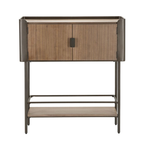 Mobiletto in metallo e legno marrone cm 100x42x110 1